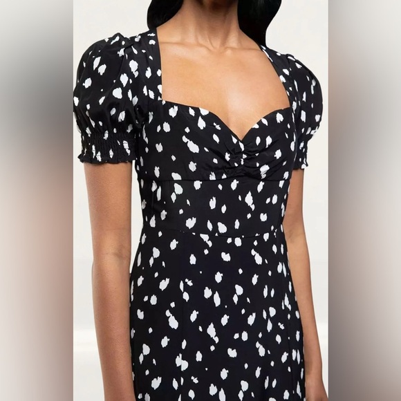 NWT Bardot Millie Spot Polka Dot Midi Slit Dress - Picture 3 of 6